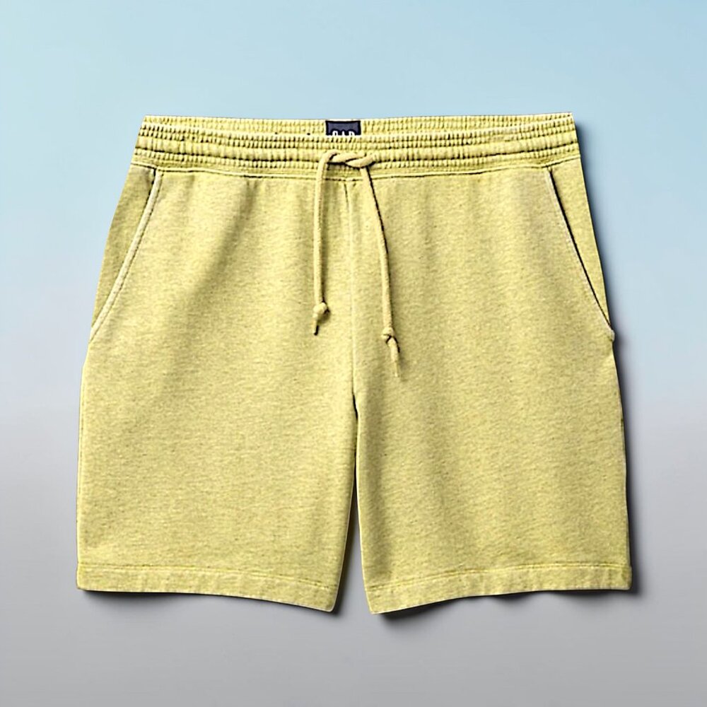 Gap Heavyweight French Terry Sweat Shorts in lemon chartreuse M's S NEW NWT